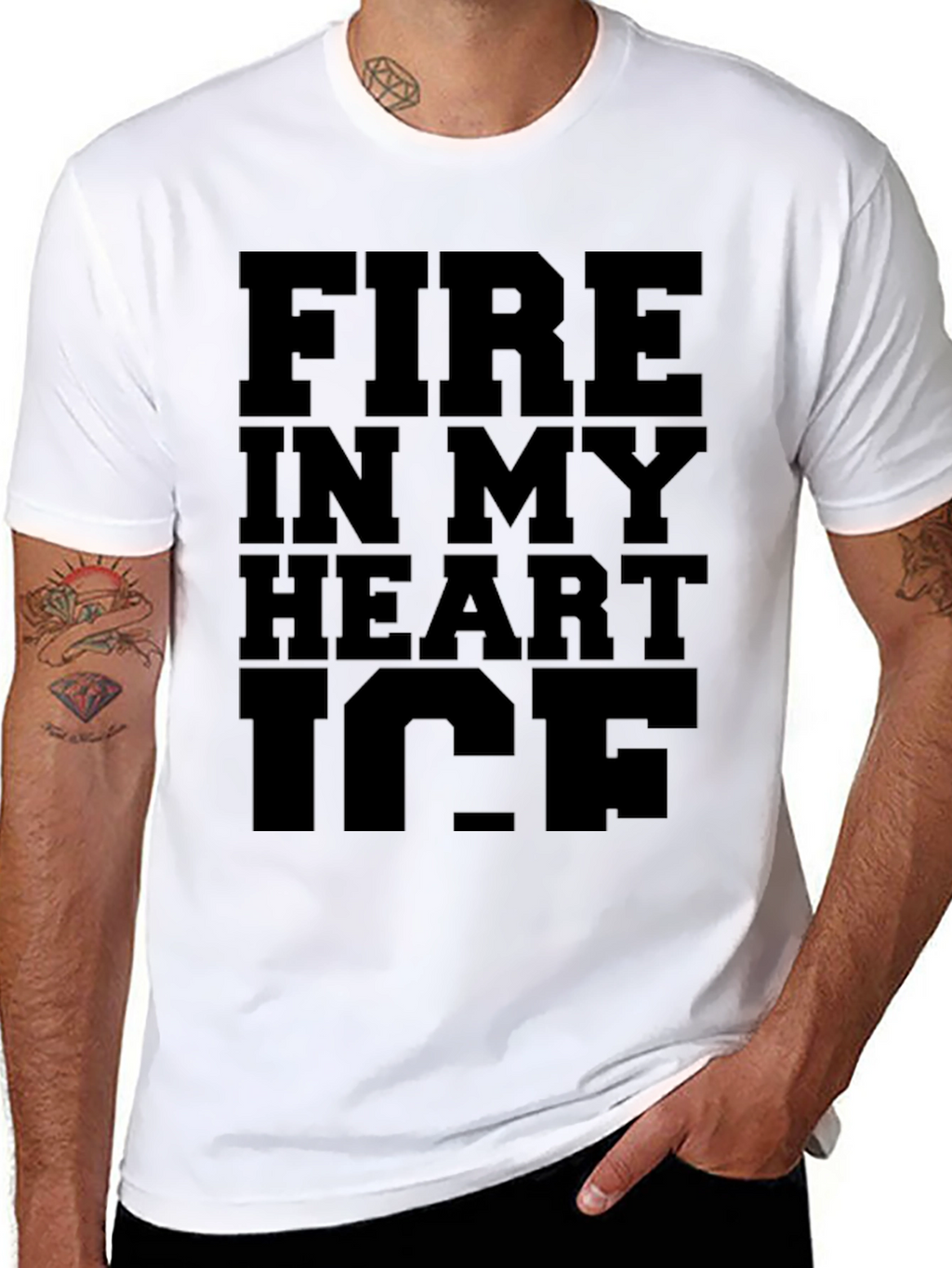 Fire In My Heart Ice Black Graphic Tee