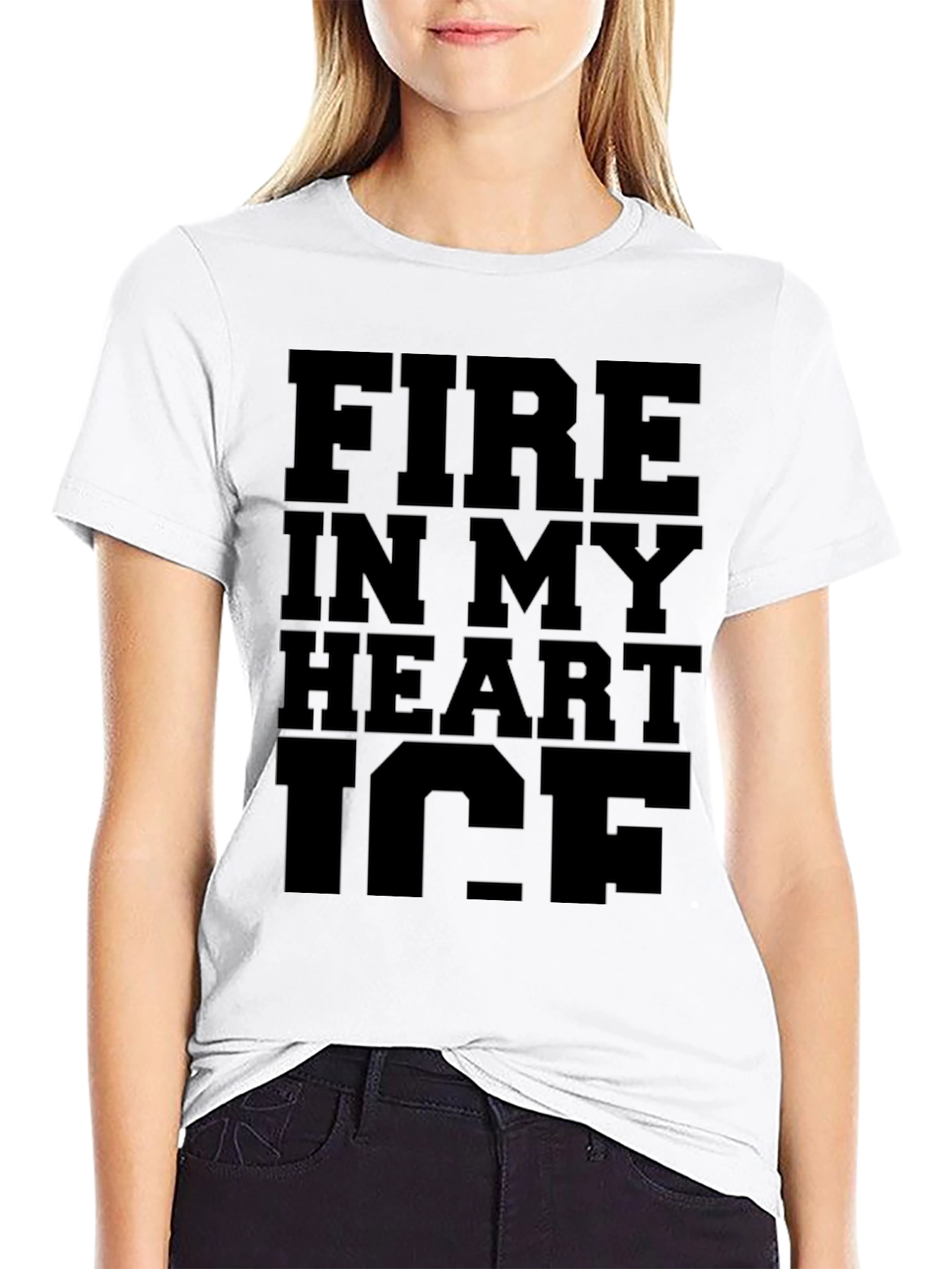 Fire In My Heart Ice Black Graphic Tee