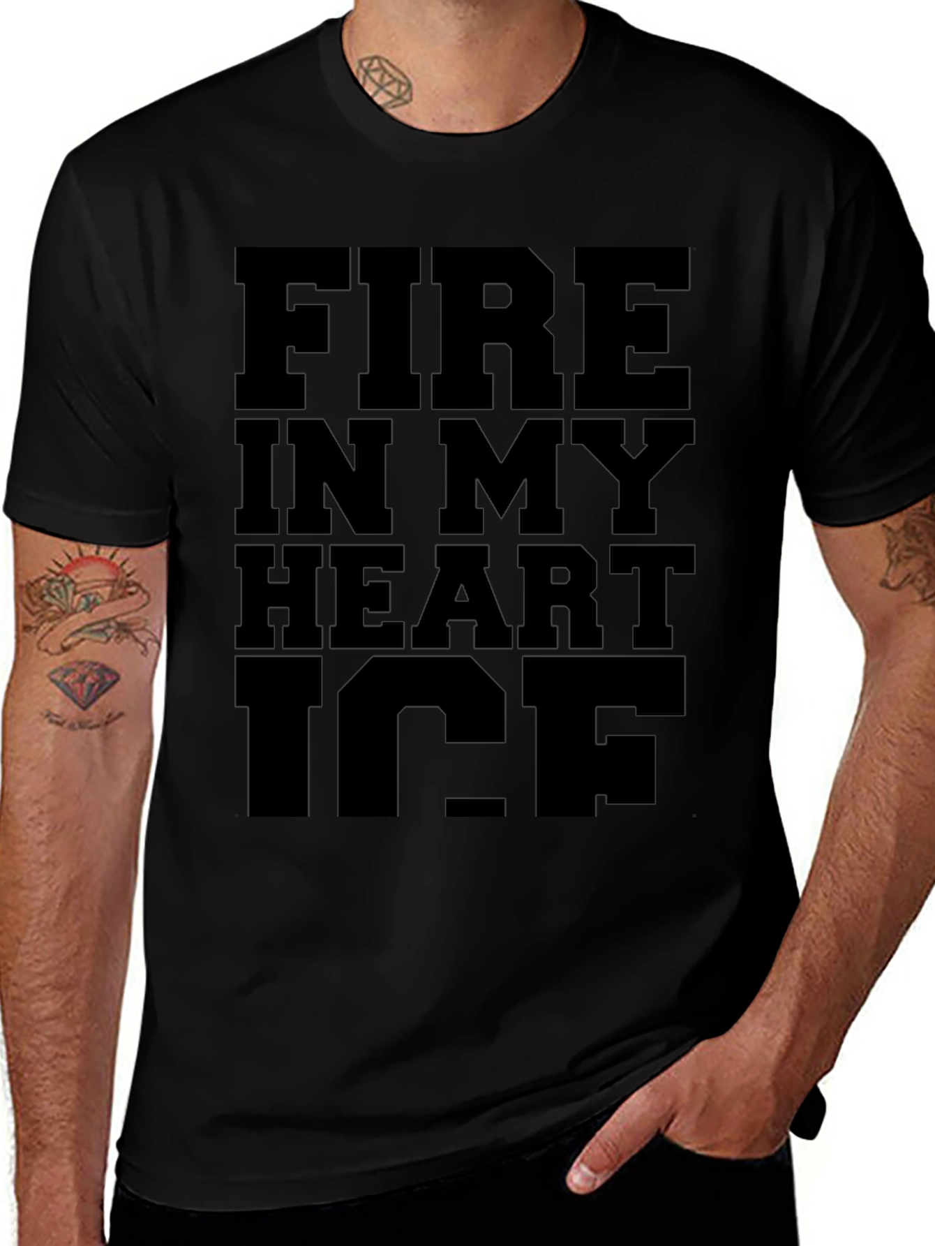 Fire In My Heart Ice Black Graphic Tee