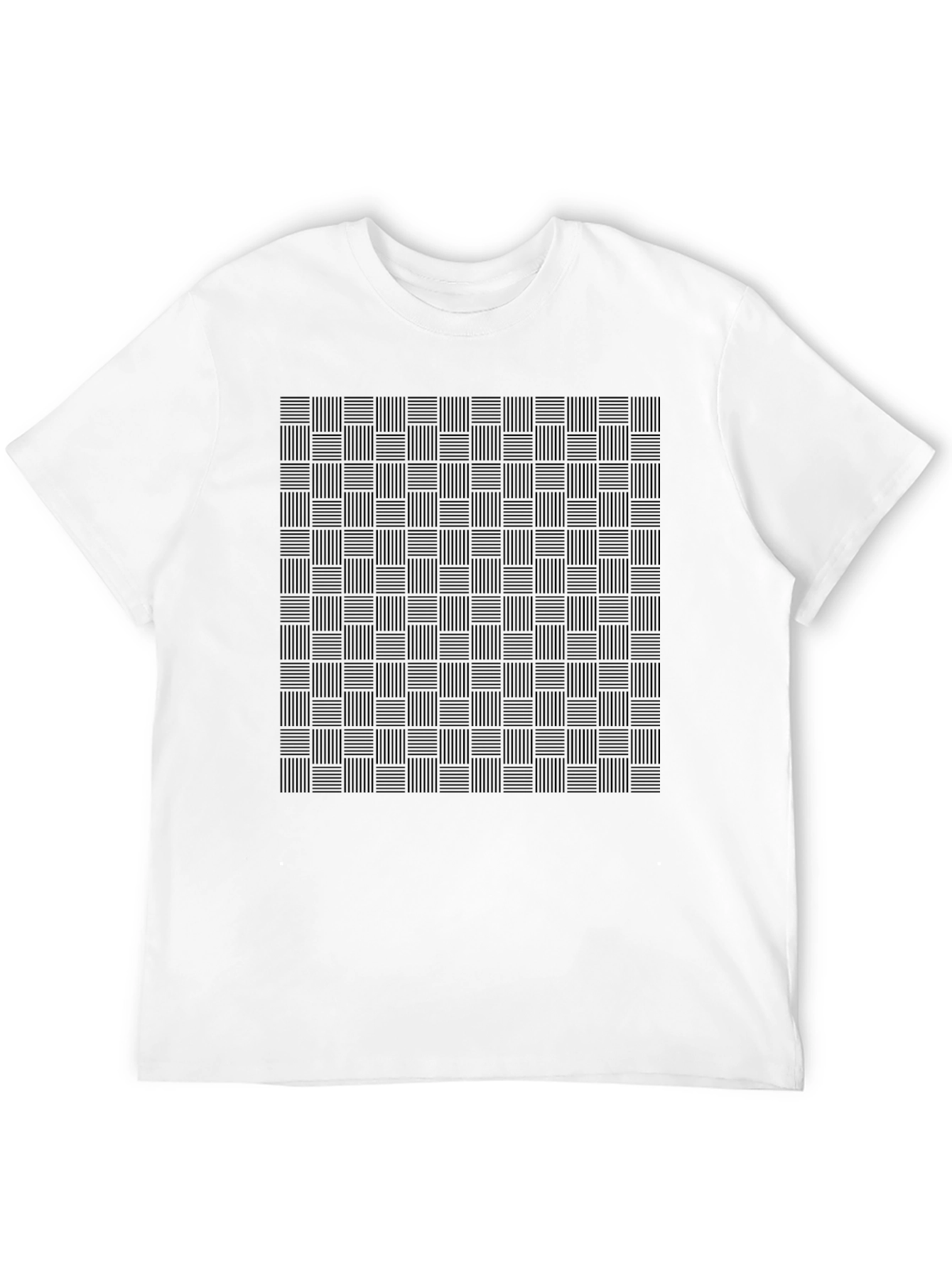 Modern Black Woven Pattern T-Shirt