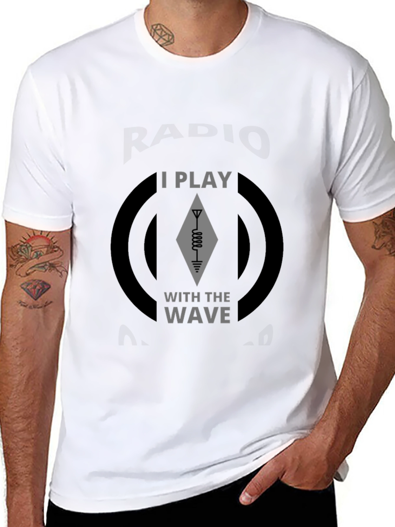 I Play With The Wave Black T-Shirt