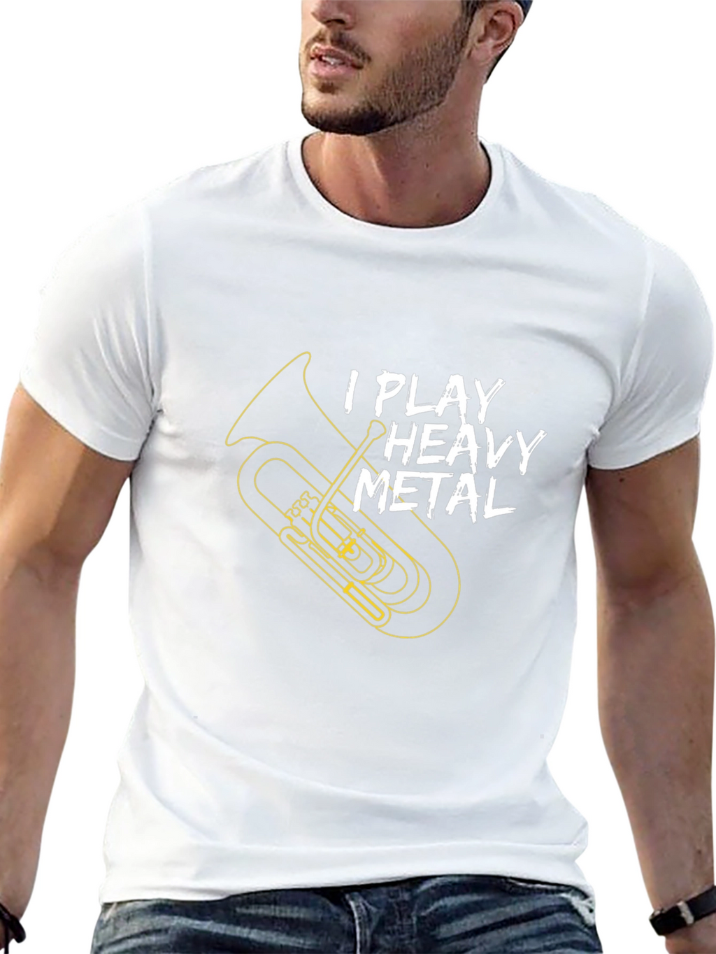 Heavy Metal Tuba Player Black T-Shirt