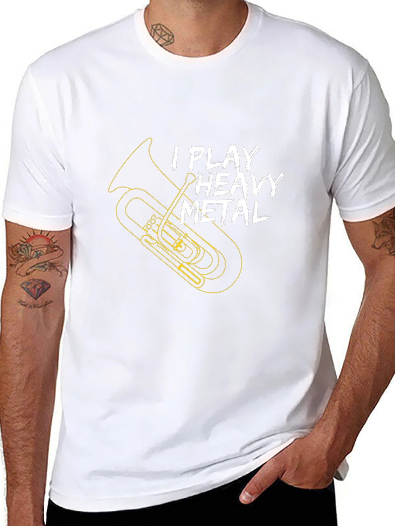 Heavy Metal Tuba Player Black T-Shirt
