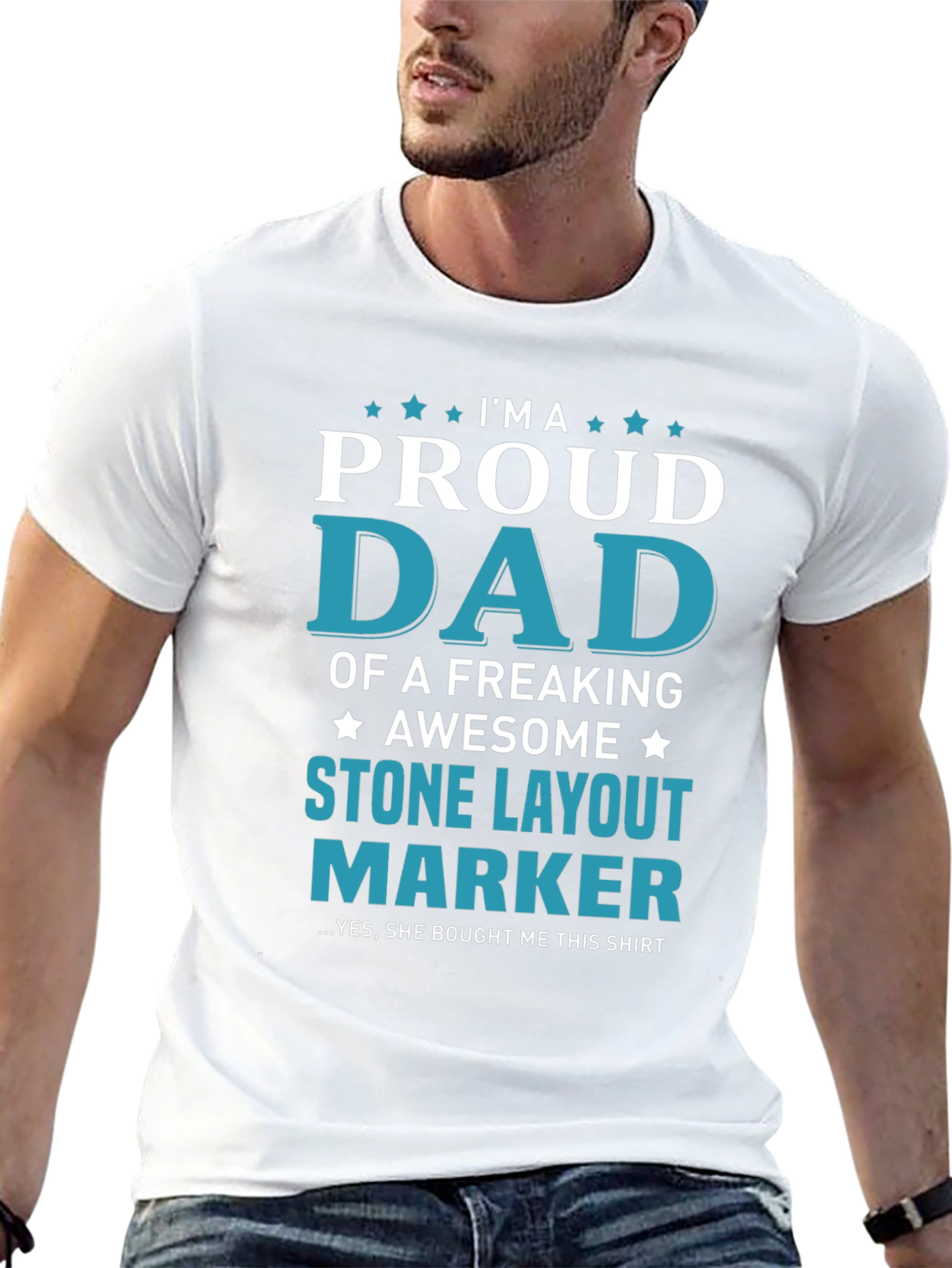 Proud Dad Stone Layout Marker T-Shirt