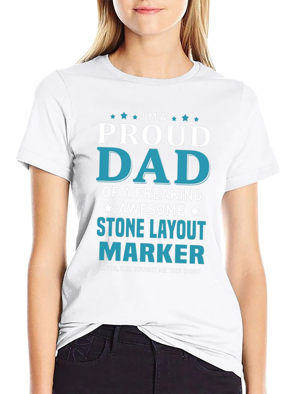 Proud Dad Stone Layout Marker T-Shirt