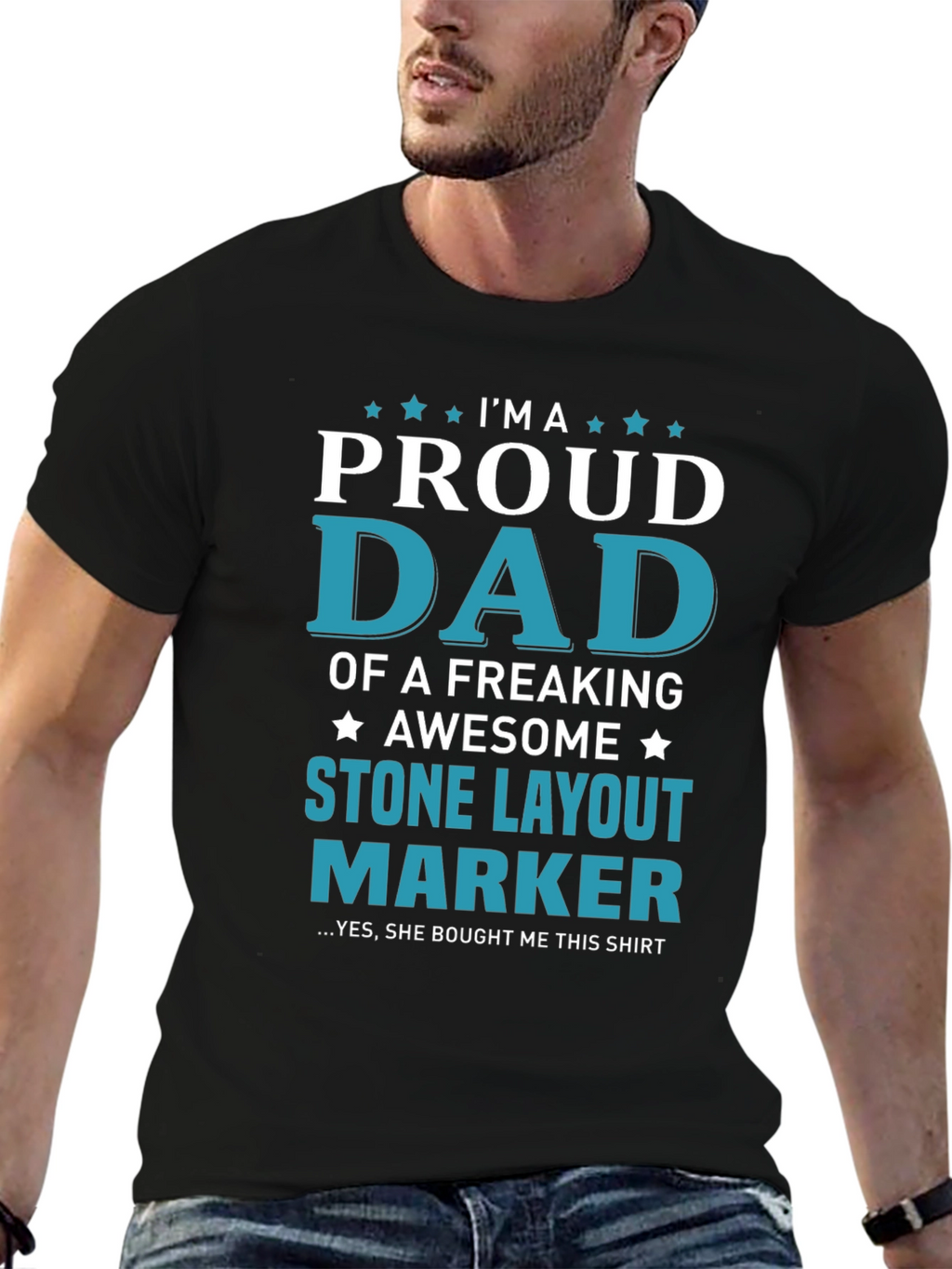 Proud Dad Stone Layout Marker T-Shirt