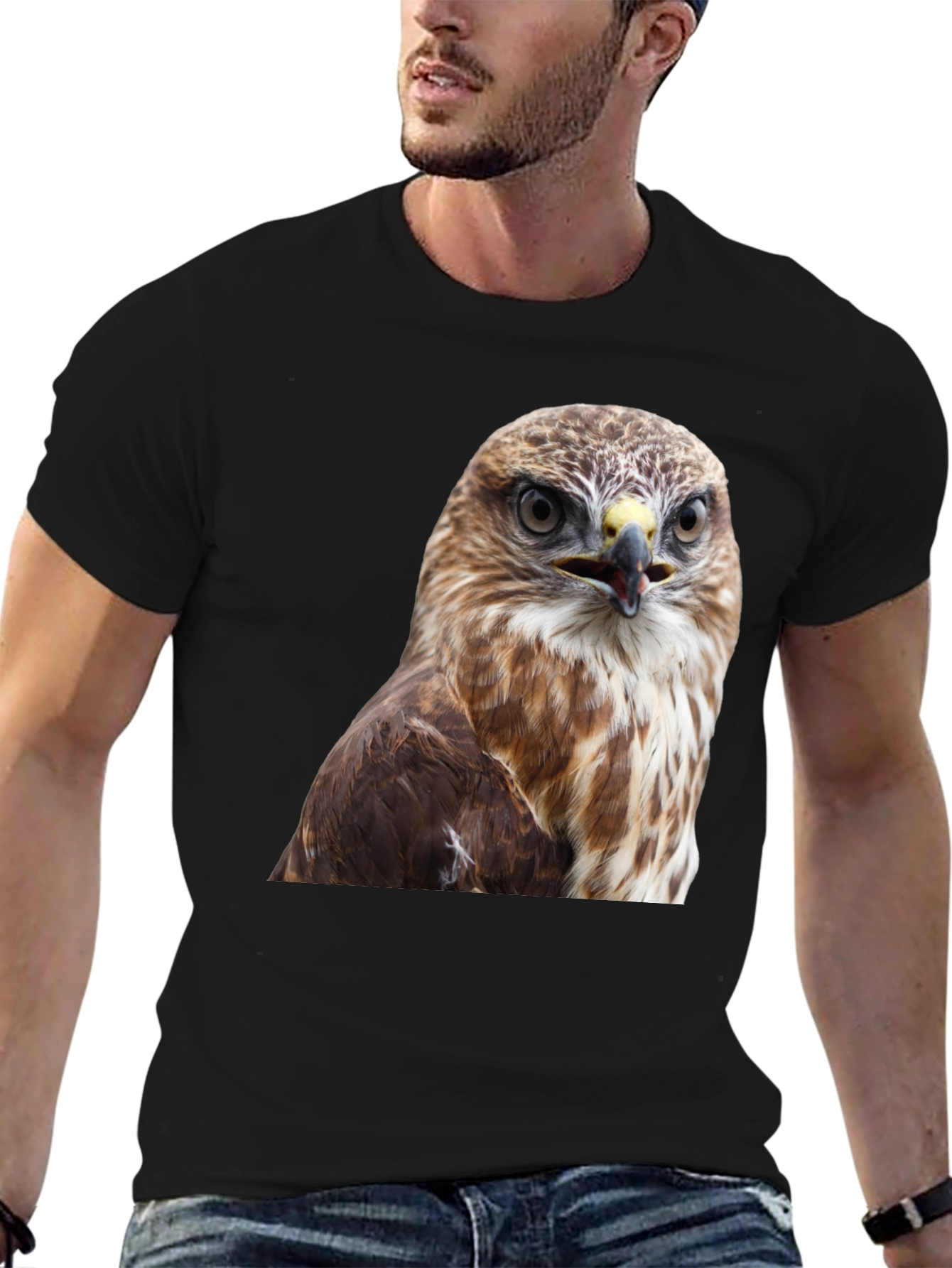Cool Hawk Graphic T-Shirt - Mens Black Tee
