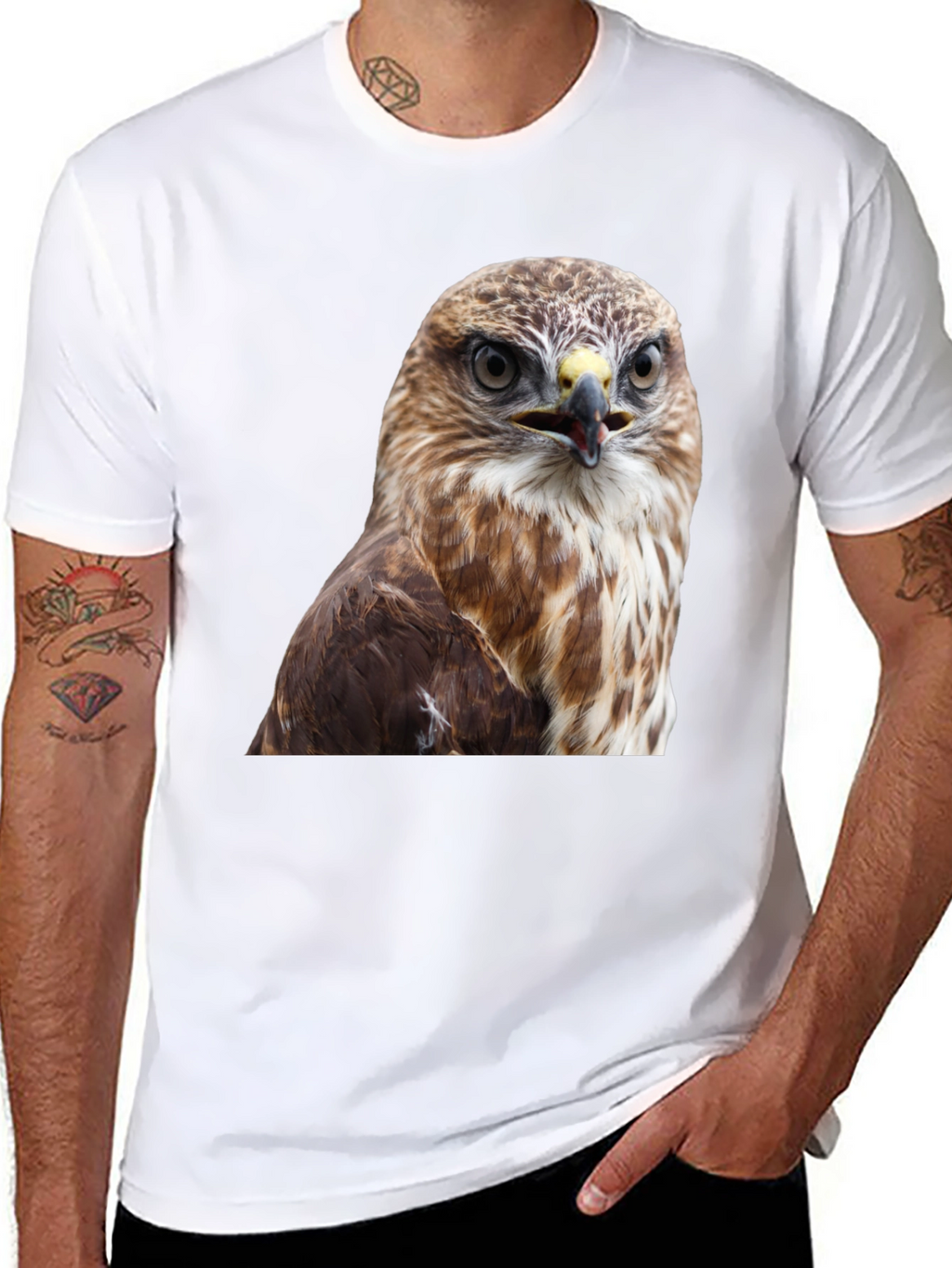 Cool Hawk Graphic T-Shirt - Mens Black Tee