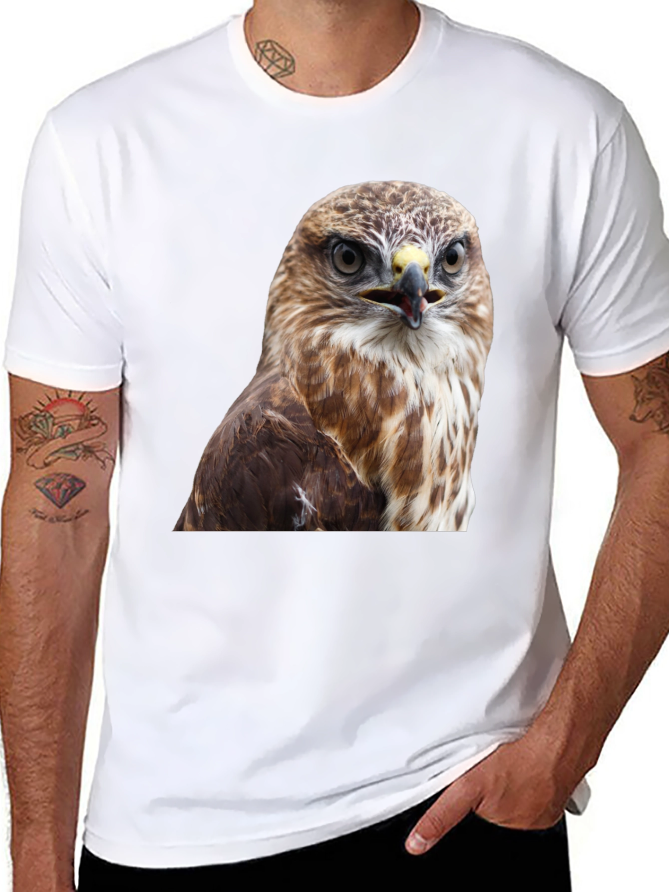 Cool Hawk Graphic T-Shirt - Mens Black Tee