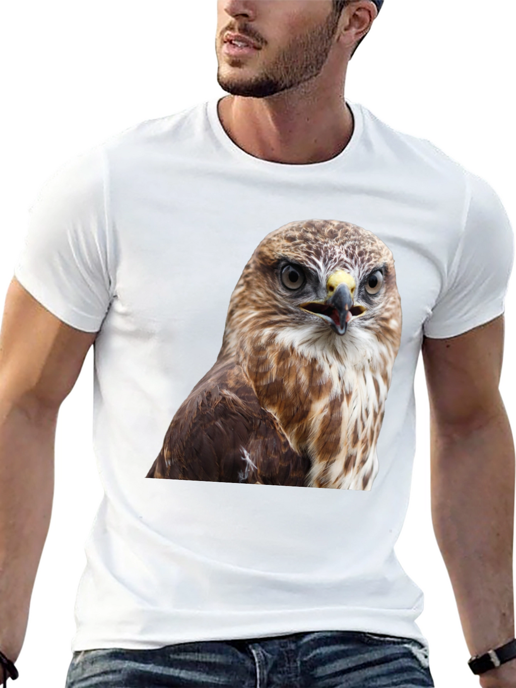 Cool Hawk Graphic T-Shirt - Mens Black Tee