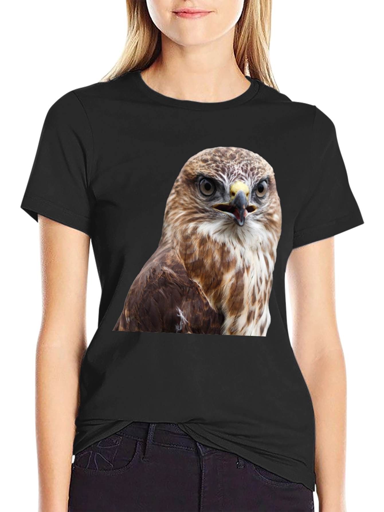 Cool Hawk Graphic T-Shirt - Mens Black Tee