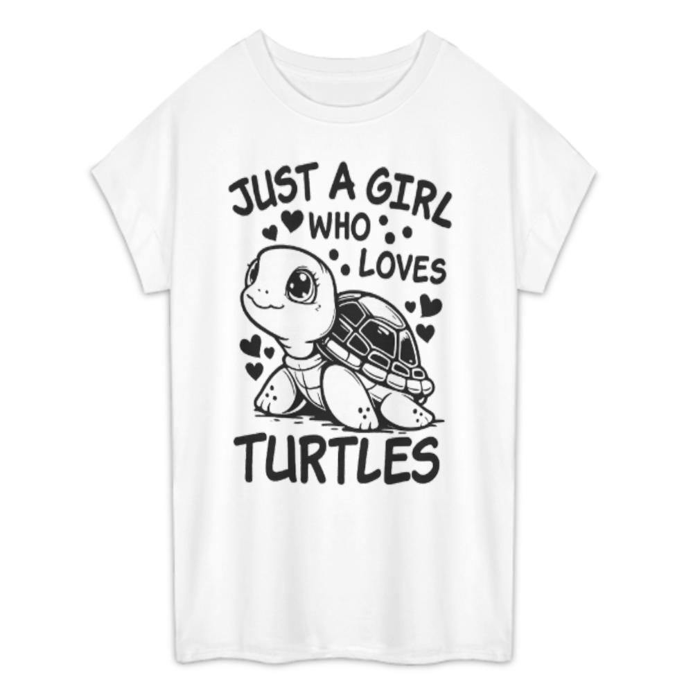 Just A Girl Who Loves Turtles Cute Graphic Tee – Adorable Turtle Lover Shirt for Women(z885)