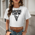 Bride Crew Skeleton Hand Rock Sign Shirt | Gothic Bachelorette Party Graphic Tee(z897)