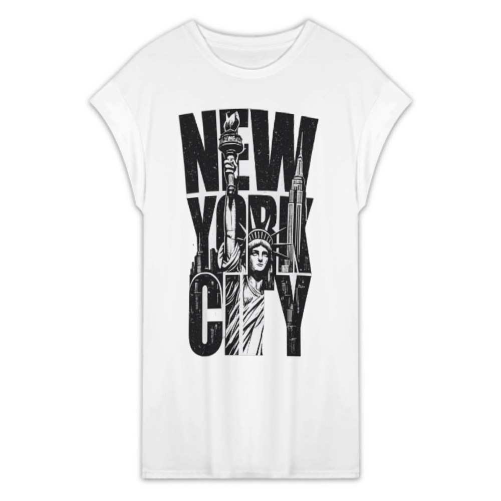 New York City Graphic T-Shirt – NYC Skyline Urban Streetwear Tee – Statue of Liberty Oversized Shirt(z875)