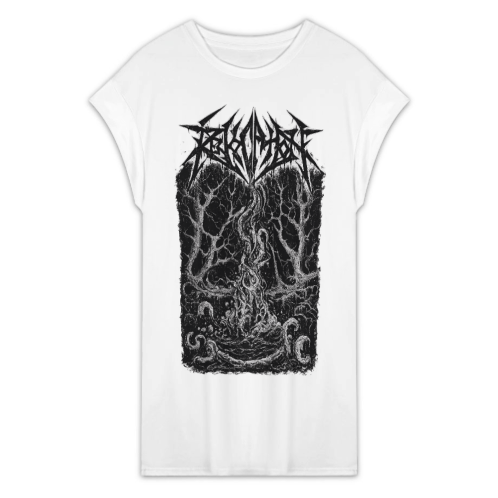 Dark Forest Metal Graphic Tee – Gothic Blackwork Horror Art Shirt – Heavy Metal Aesthetic Oversized T-Shirt(z873)