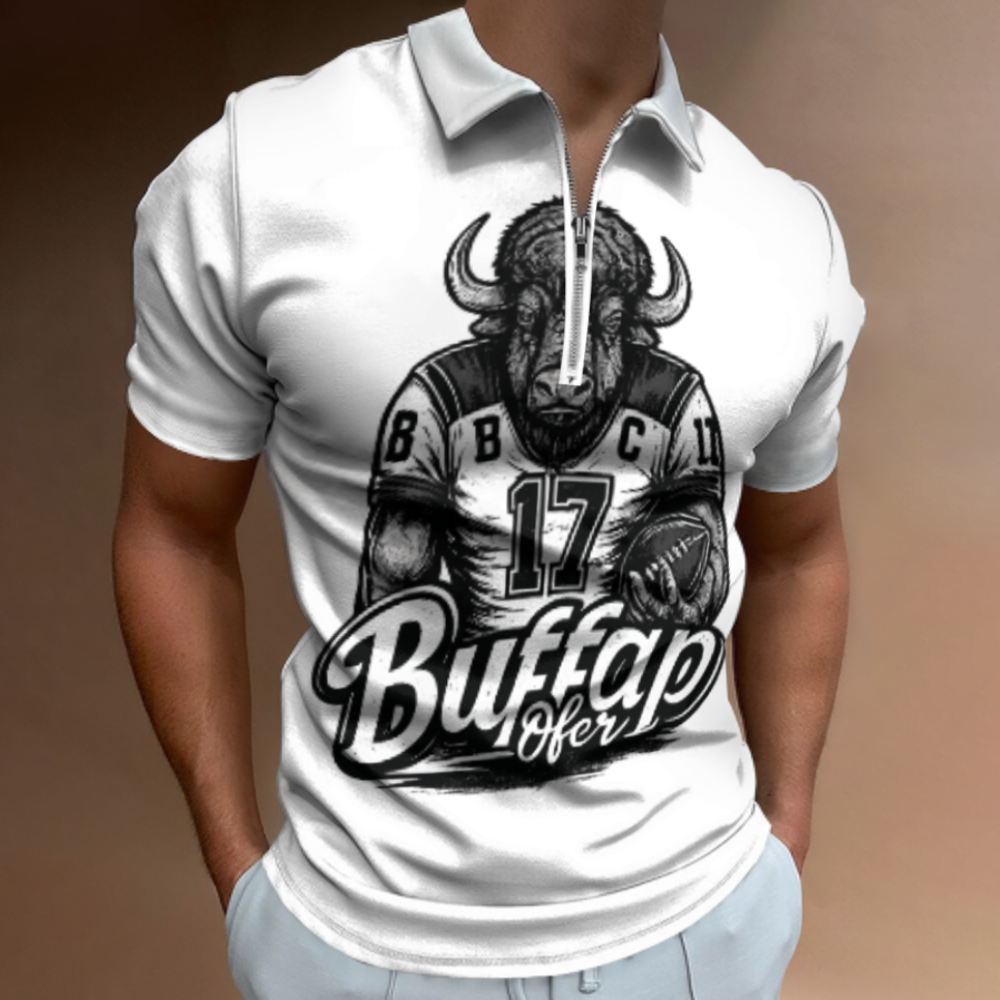 Buffalo Football Fan Graphic Tee | Vintage Bison Sports Shirt | Retro Game Day Apparel for Football Lovers(z915)
