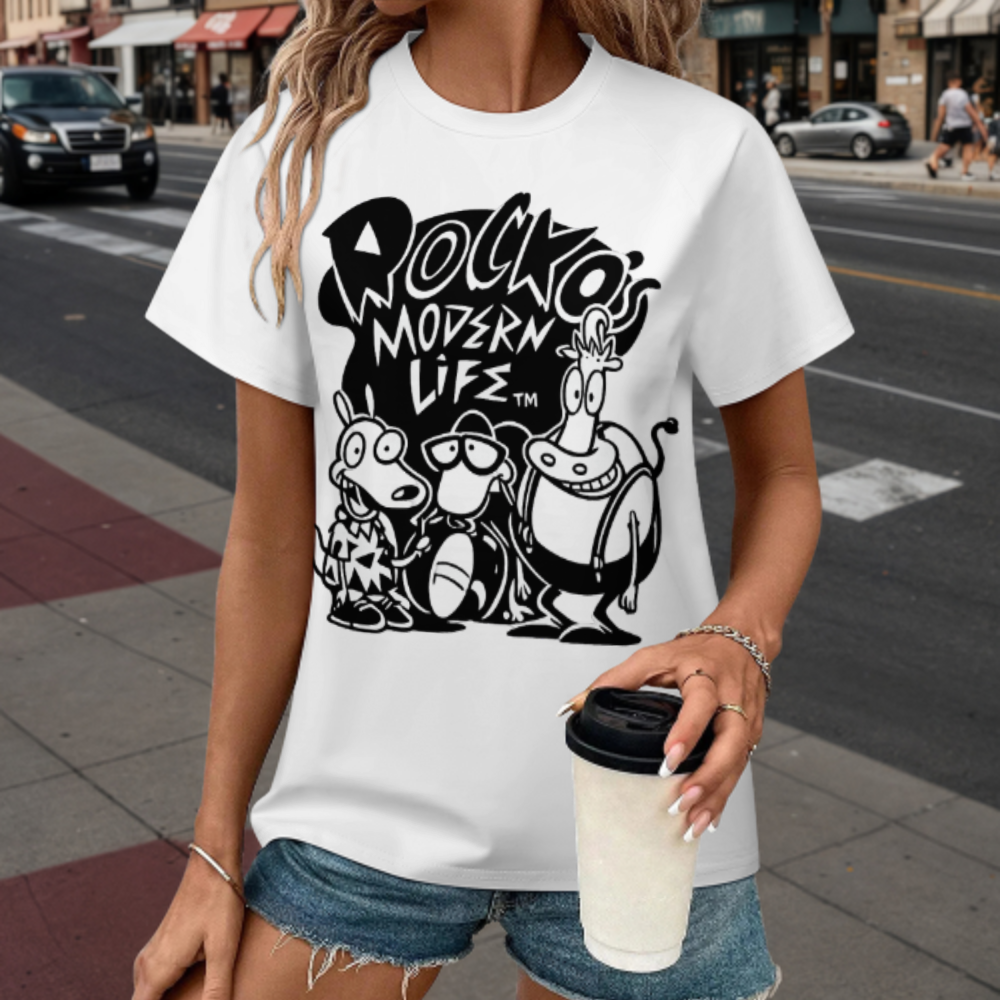 Rocko’s Modern Life Retro Cartoon Character Graphic T-Shirt | 90s Nickelodeon Nostalgia Tee(z908)