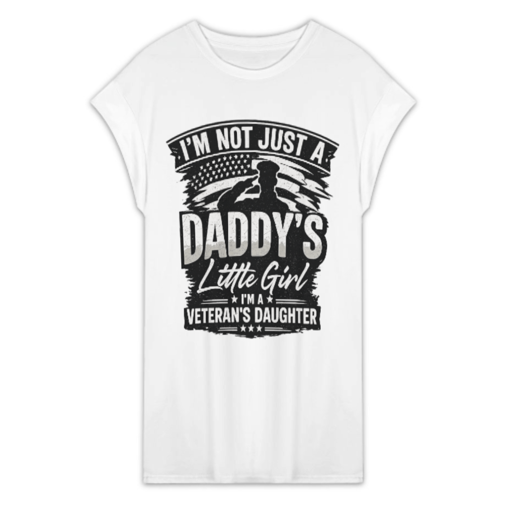 Veteran’s Daughter Patriotic Graphic Tee – Daddy’s Little Girl Military Tribute Shirt for Women(z876)