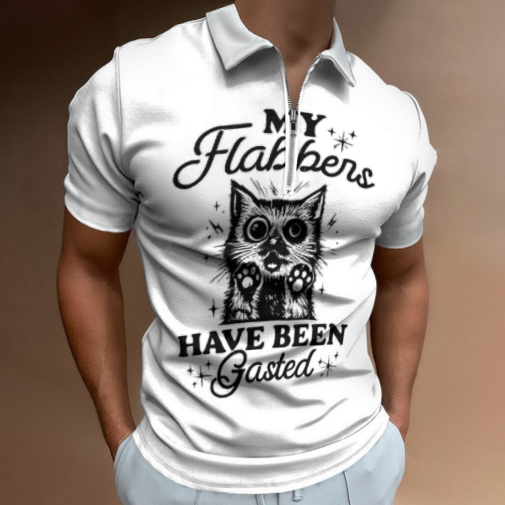 My Flabbers Have Been Gasted Funny Cat Graphic T-Shirt | Cute Shocked Kitty Meme Tee for Cat Lovers(z916)