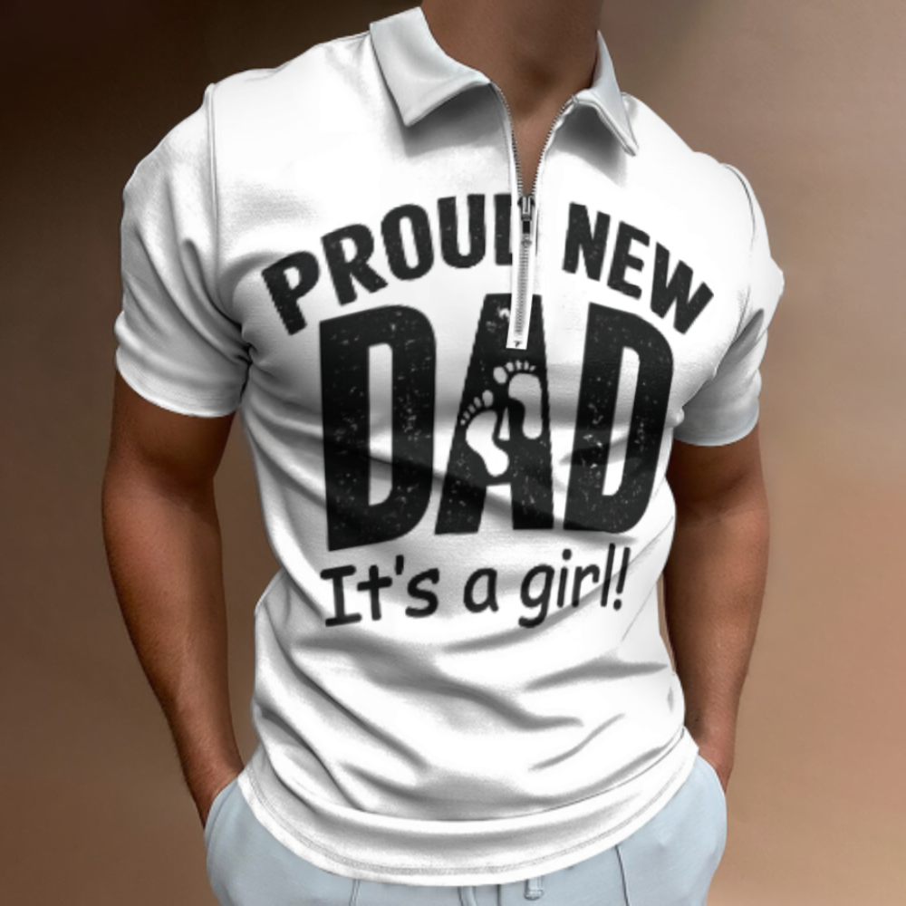 Proud New Dad It’s a Girl Graphic T-Shirt | Baby Girl Announcement Fatherhood Celebration Tee(z911)