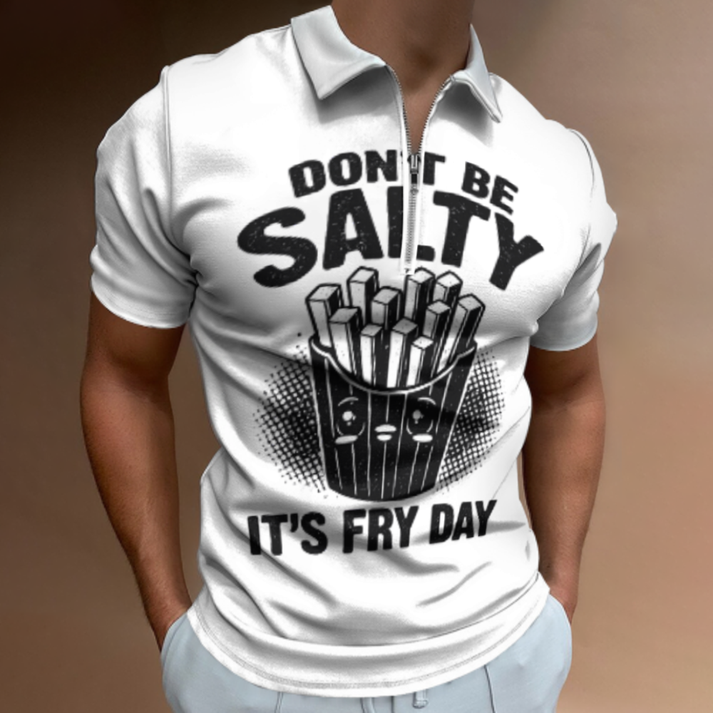 Don't Be Salty It's Fry Day Funny French Fries T-Shirt | Cute Food Pun Graphic Tee(z917)