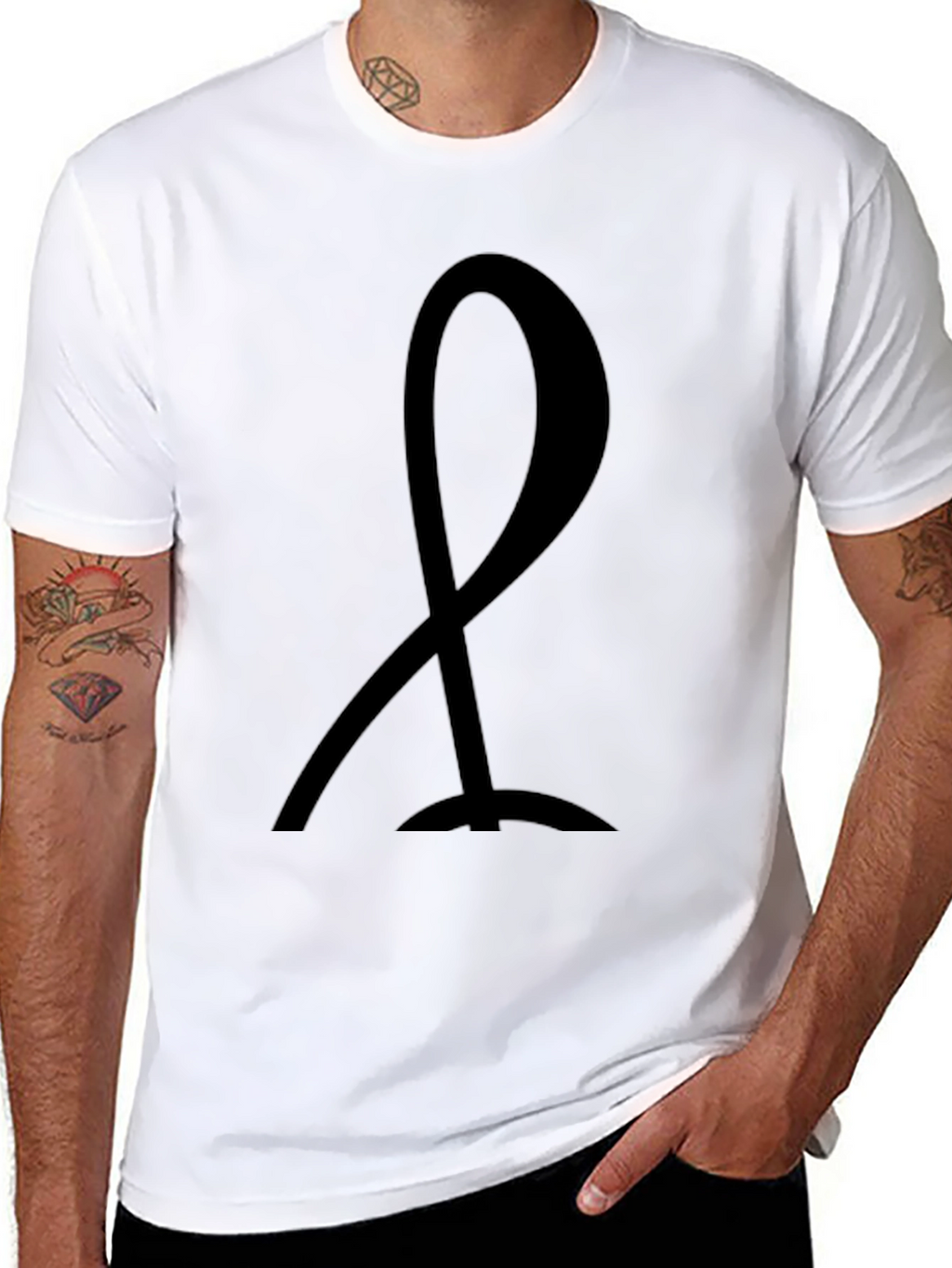 Minimalist Black Ribbon Graphic Tee - Unisex
