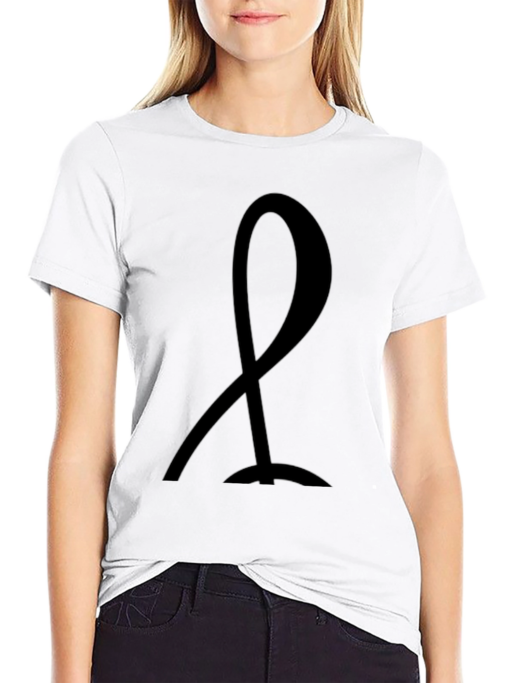 Minimalist Black Ribbon Graphic Tee - Unisex