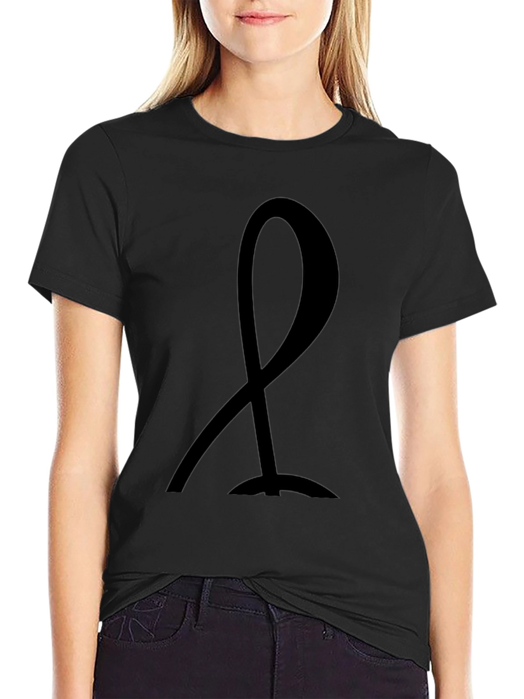 Minimalist Black Ribbon Graphic Tee - Unisex