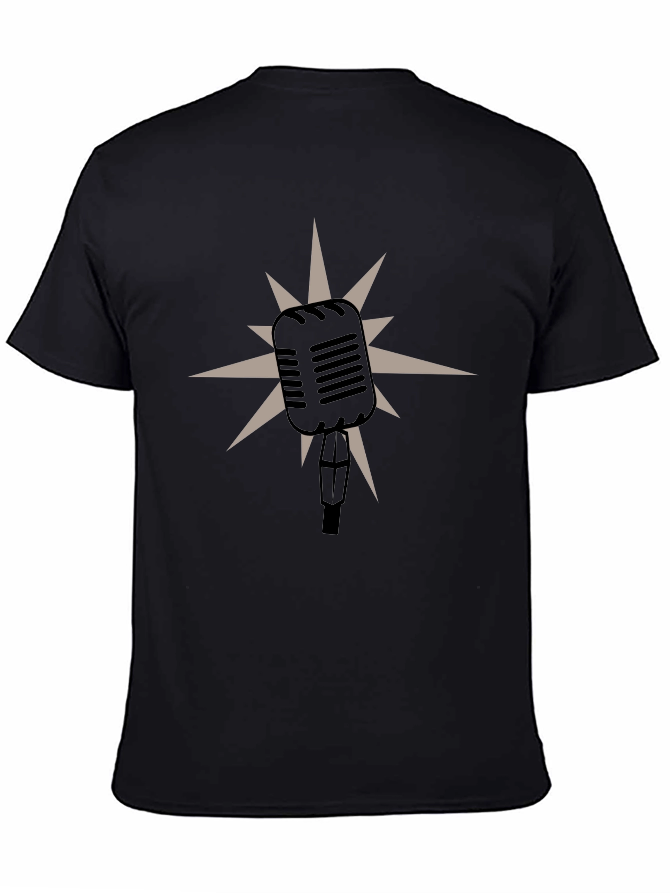 Retro Microphone Graphic Tee - Classic Style