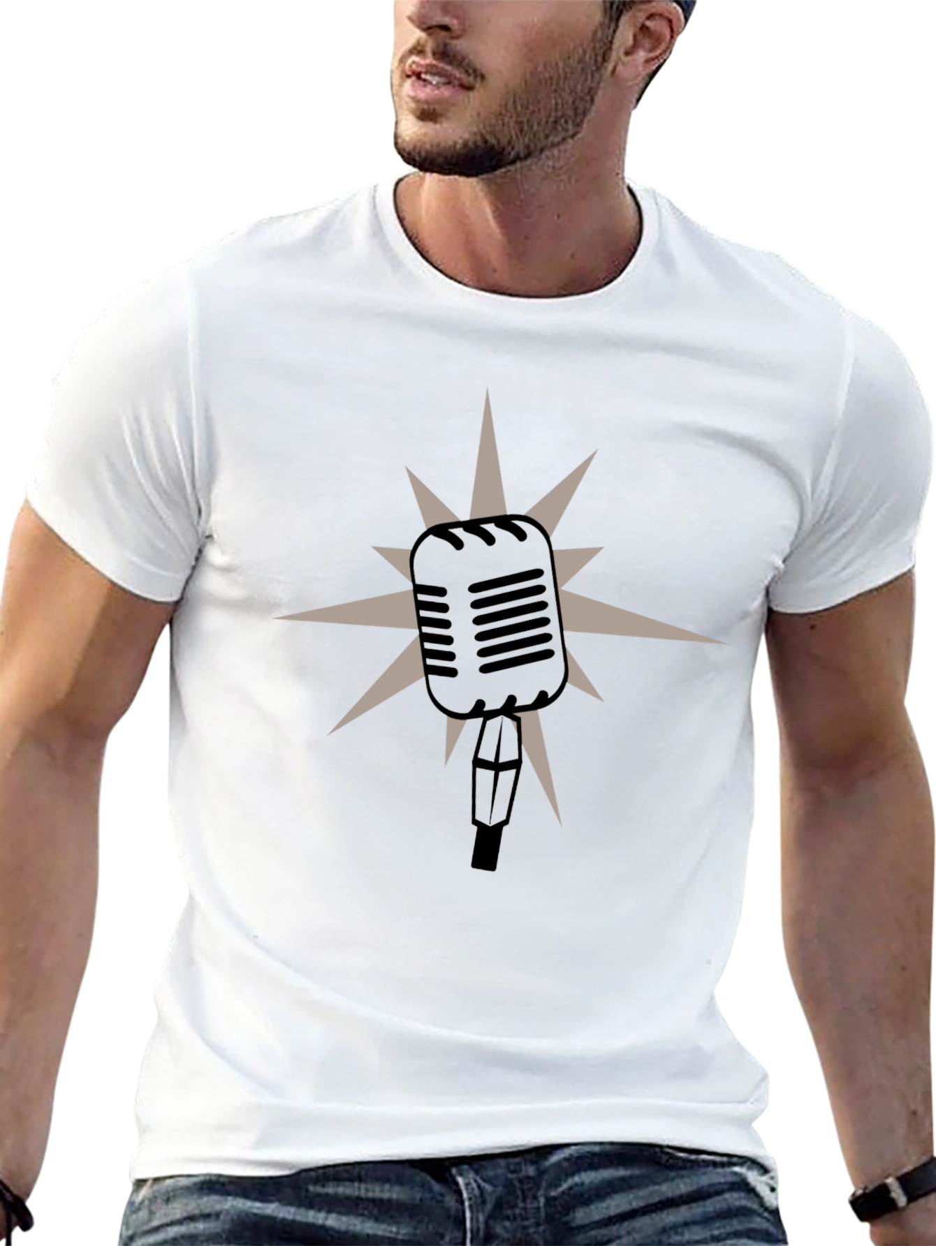 Retro Microphone Graphic Tee - Classic Style