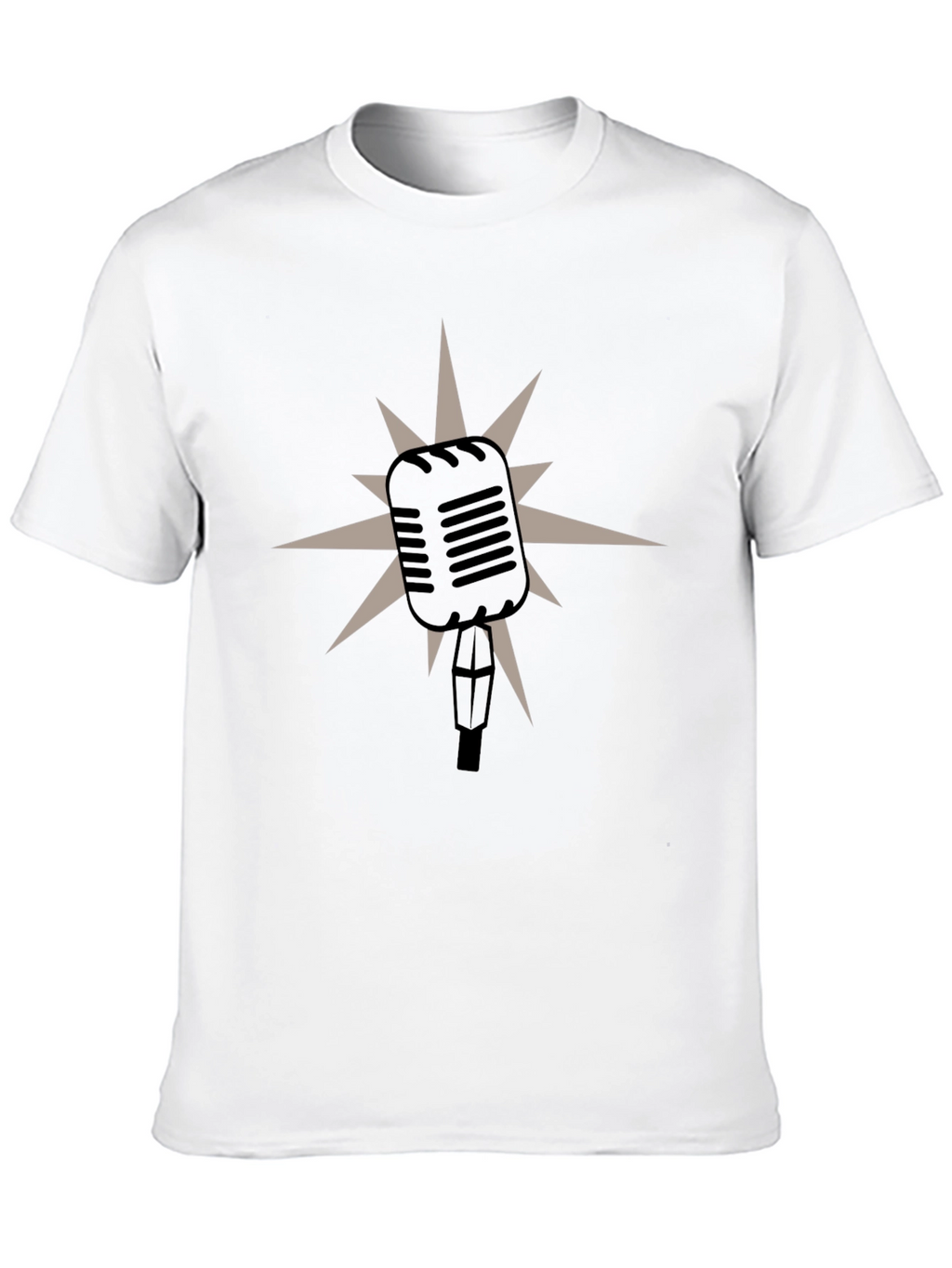 Retro Microphone Graphic Tee - Classic Style