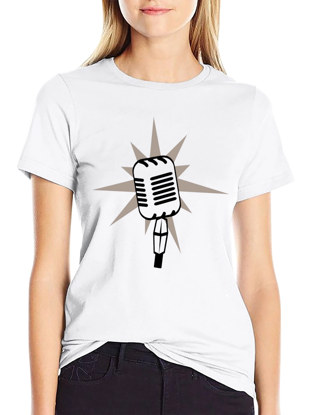 Retro Microphone Graphic Tee - Classic Style