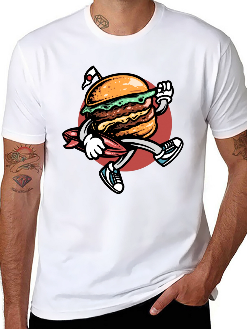 Burger Surf T-Shirt - Black Graphic Tee