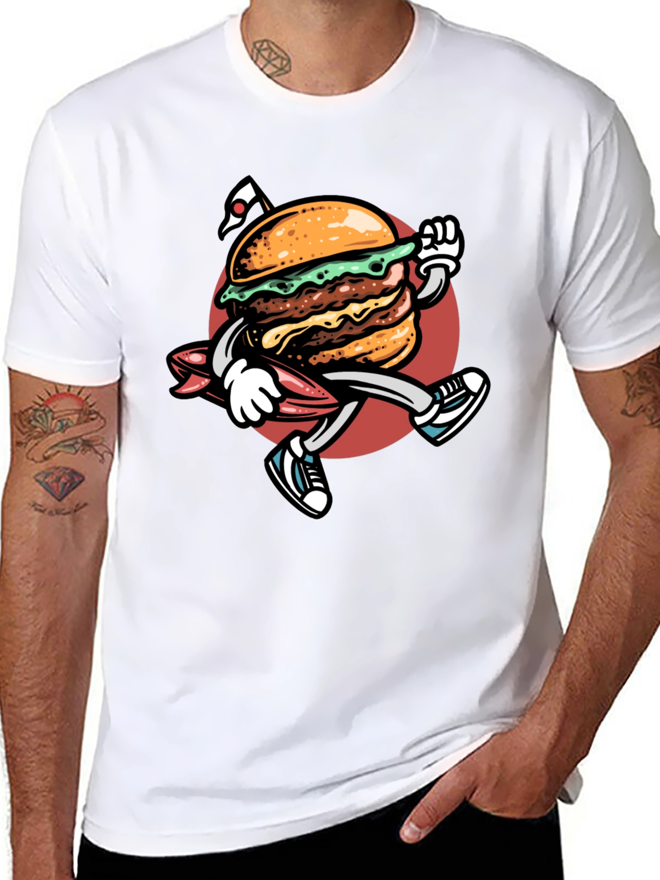 Burger Surf T-Shirt - Black Graphic Tee