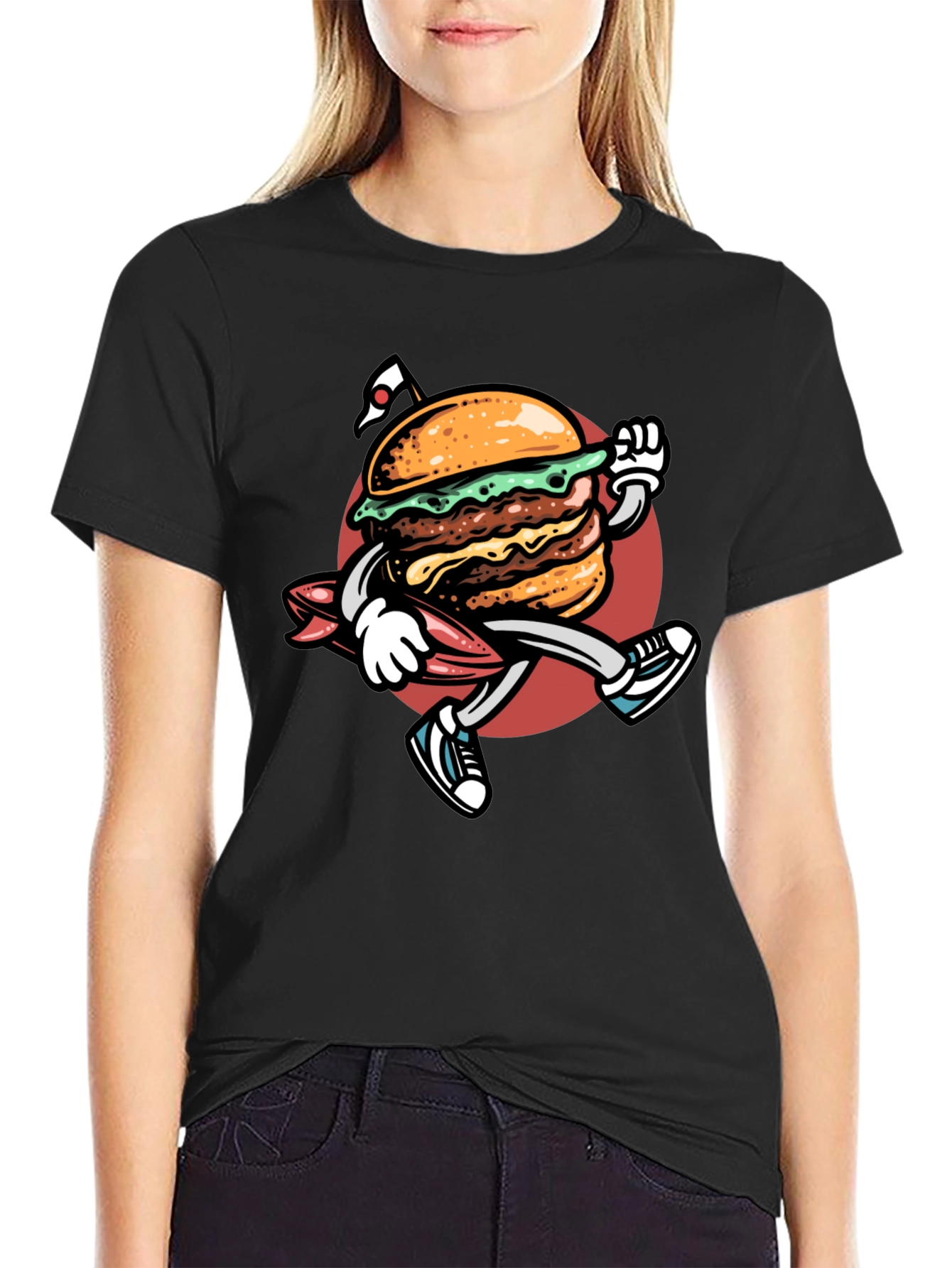 Burger Surf T-Shirt - Black Graphic Tee