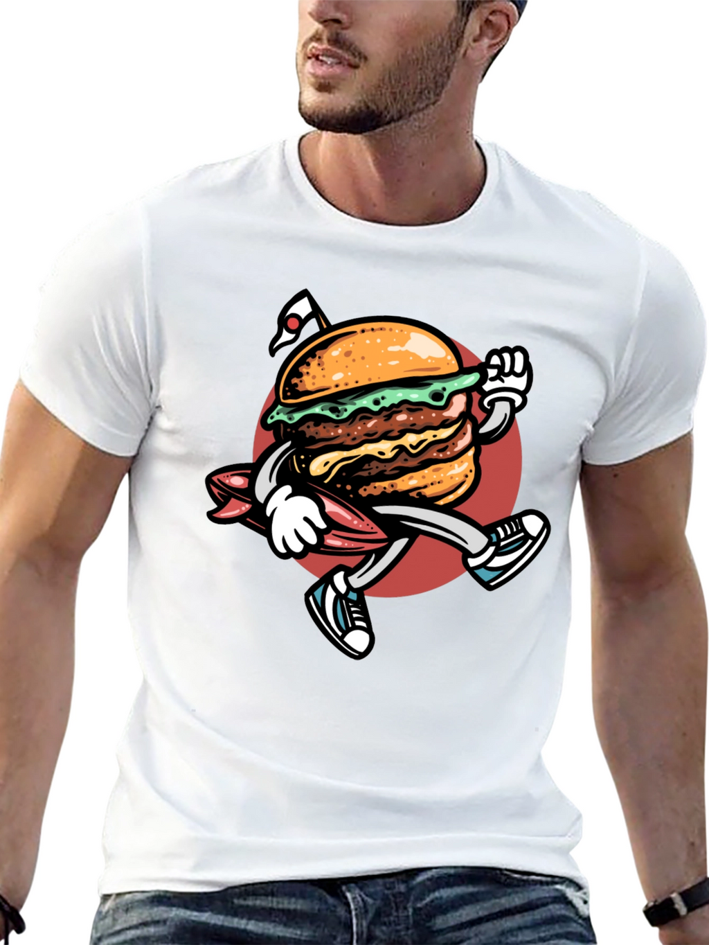 Burger Surf T-Shirt - Black Graphic Tee