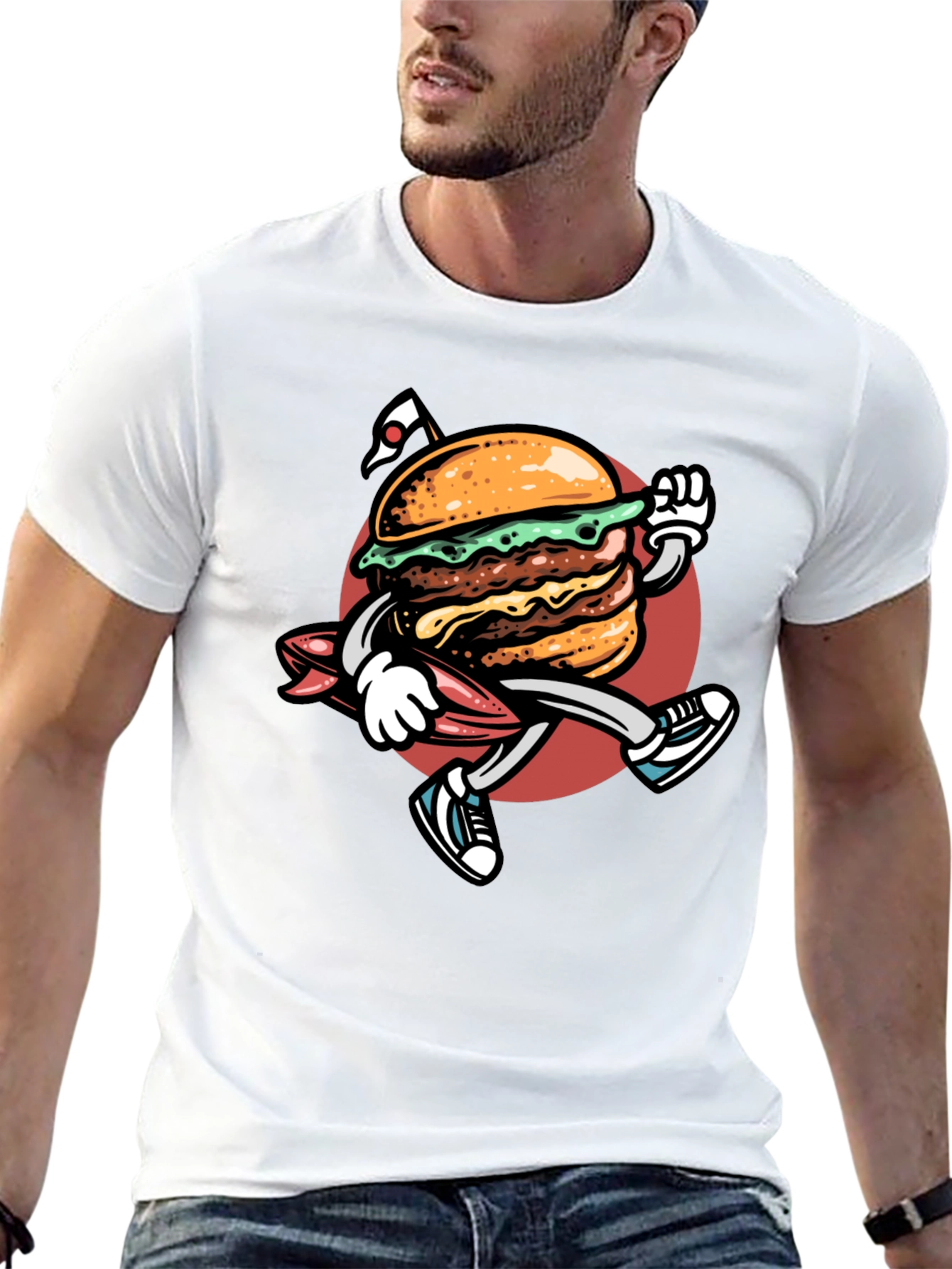 Burger Surf T-Shirt - Black Graphic Tee