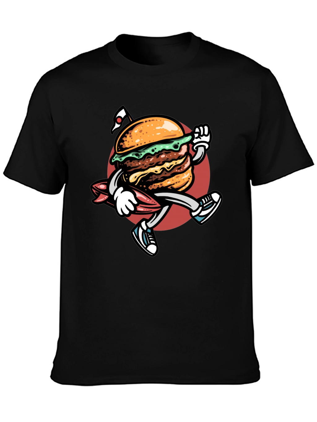 Burger Surf T-Shirt - Black Graphic Tee