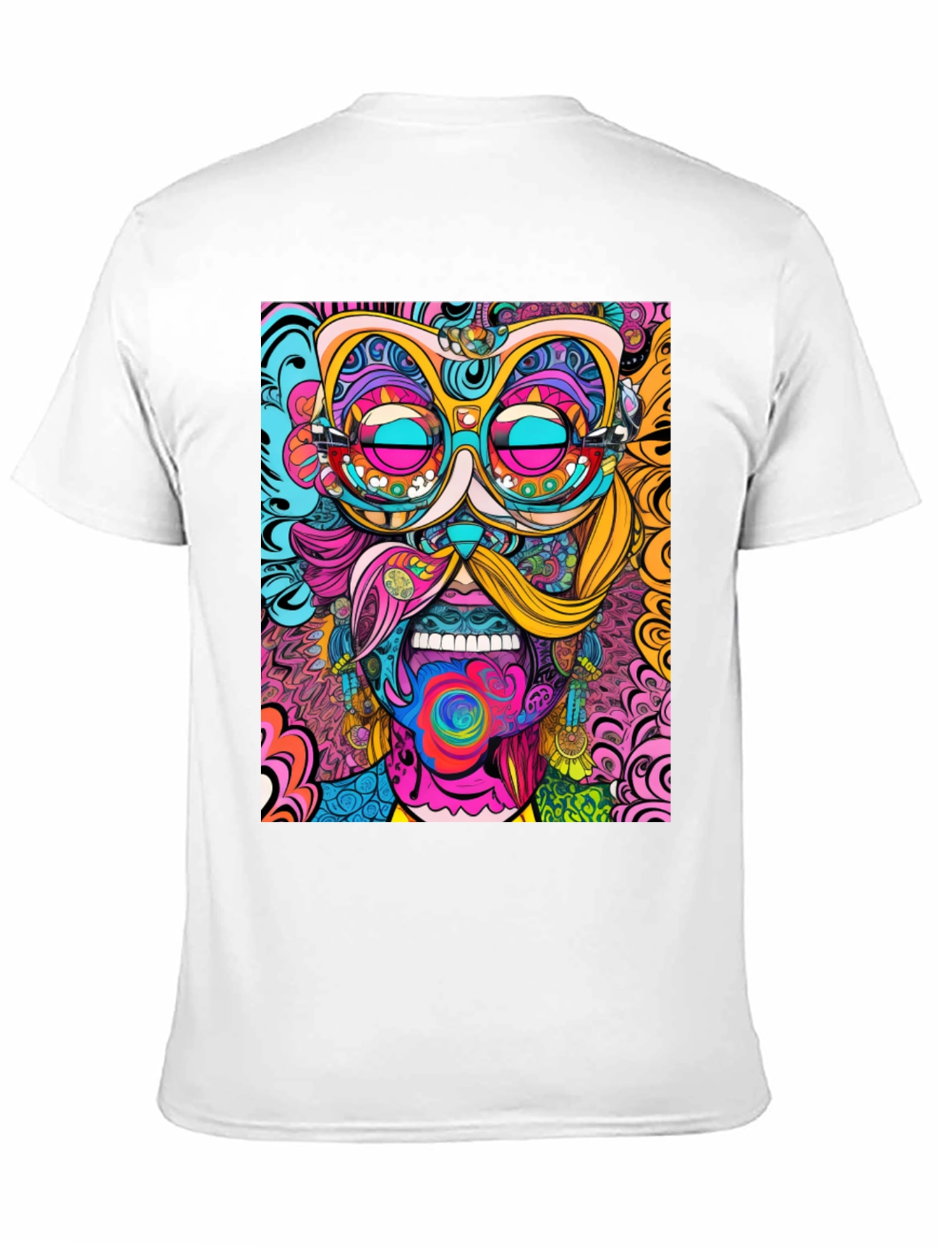Psychedelic Art Print Black T-Shirt