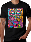 Psychedelic Art Print Black T-Shirt