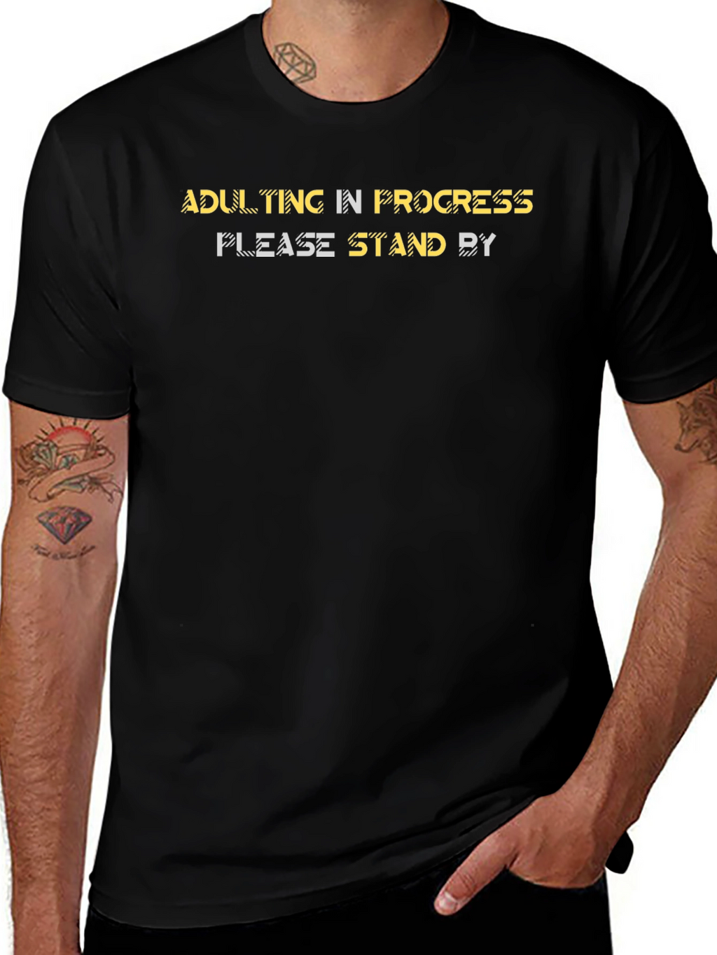 Adulting In Progress Black Graphic Tee