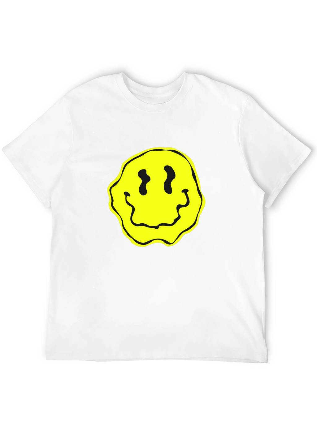Groovy Yellow Smiley Face Black T-Shirt