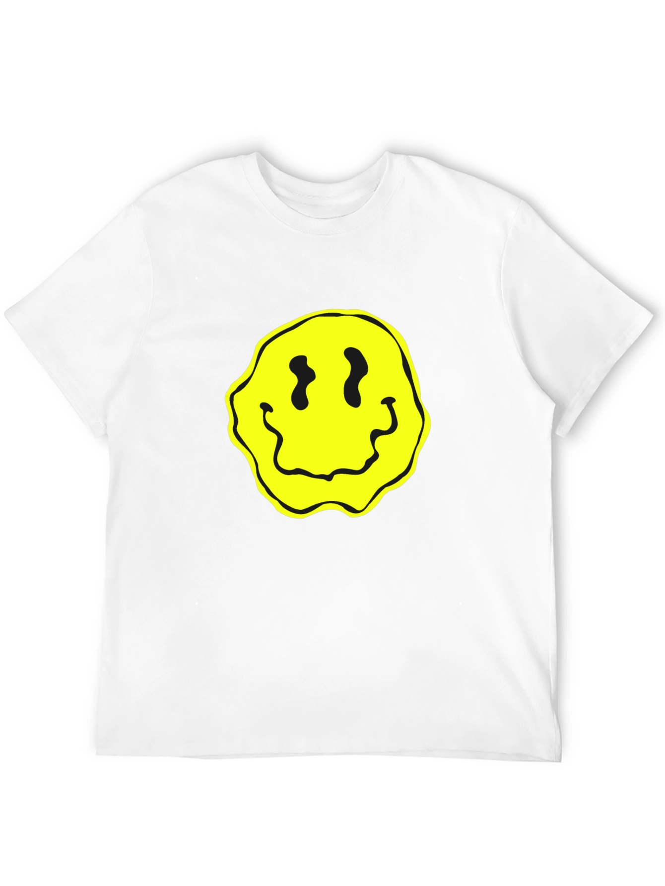 Groovy Yellow Smiley Face Black T-Shirt