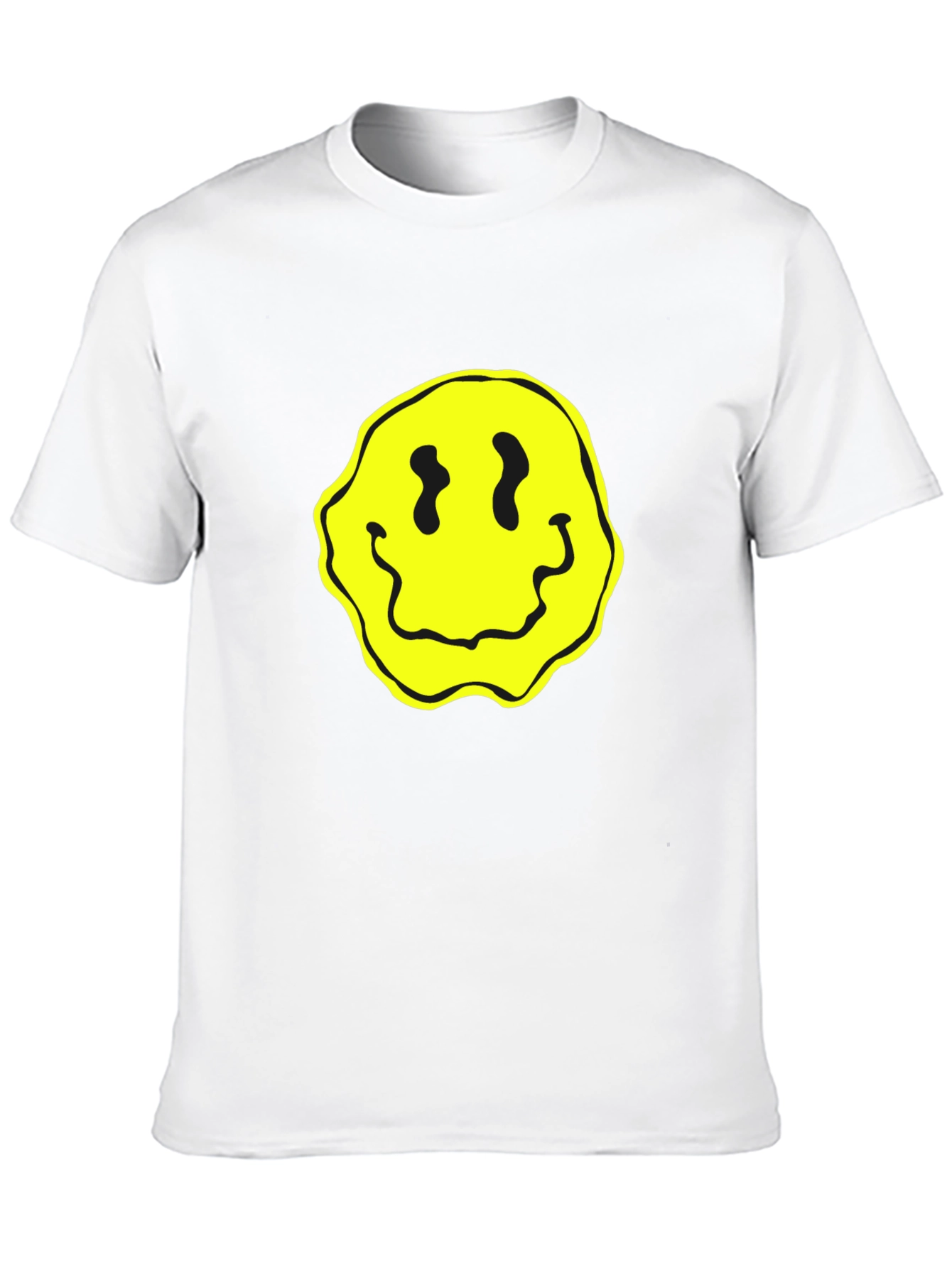 Groovy Yellow Smiley Face Black T-Shirt