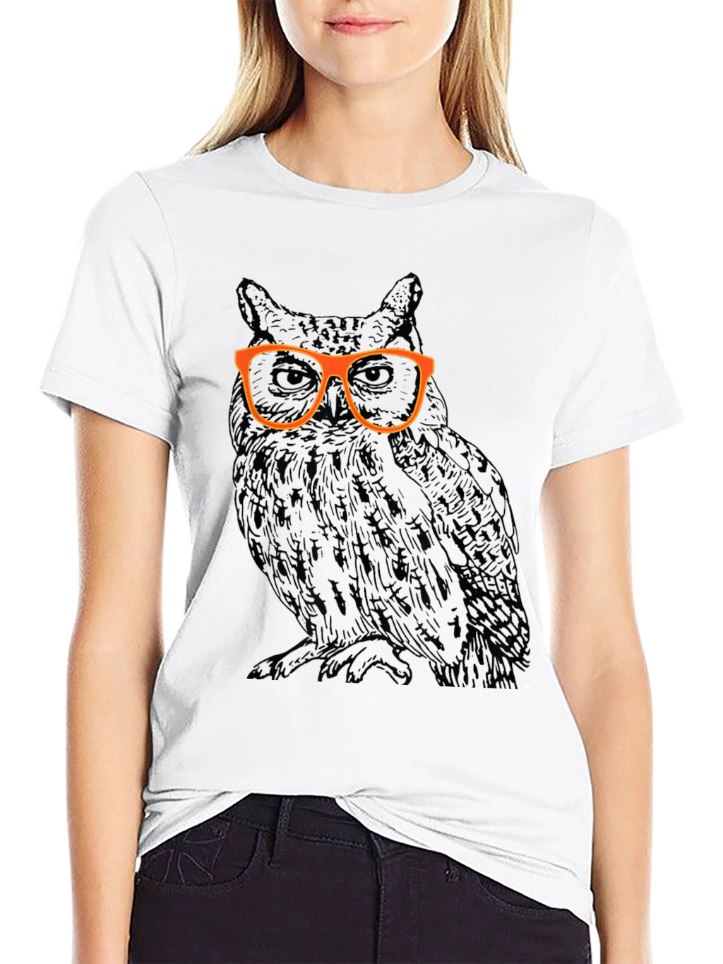 Cool Owl with Glasses Graphic T-Shirt
