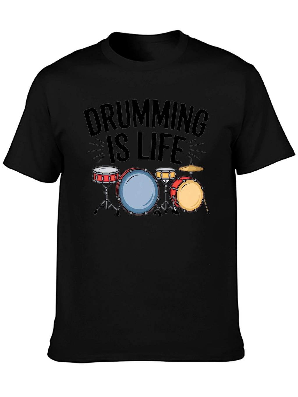 Drumming is Life Black T-Shirt - Musician Tee