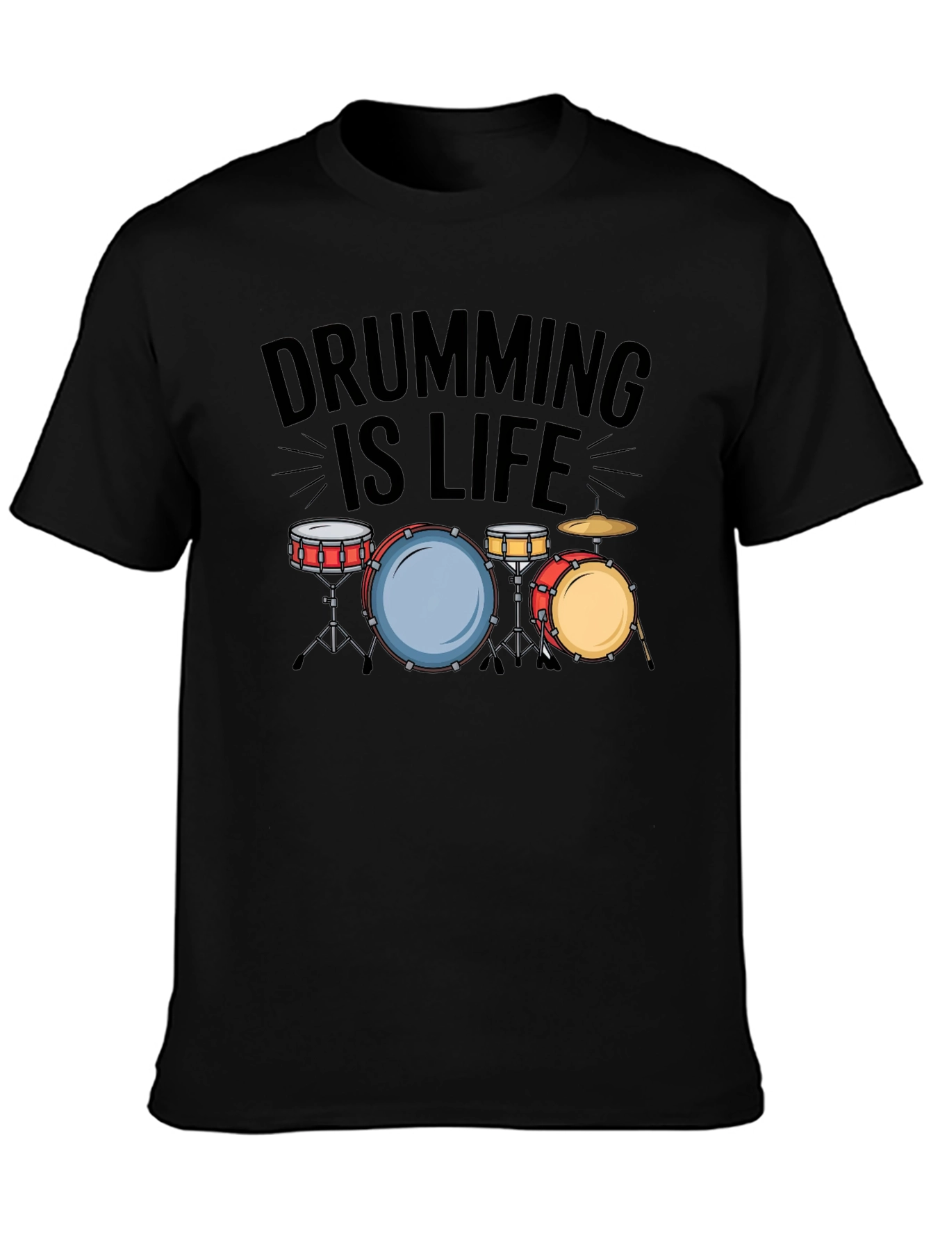 Drumming is Life Black T-Shirt - Musician Tee