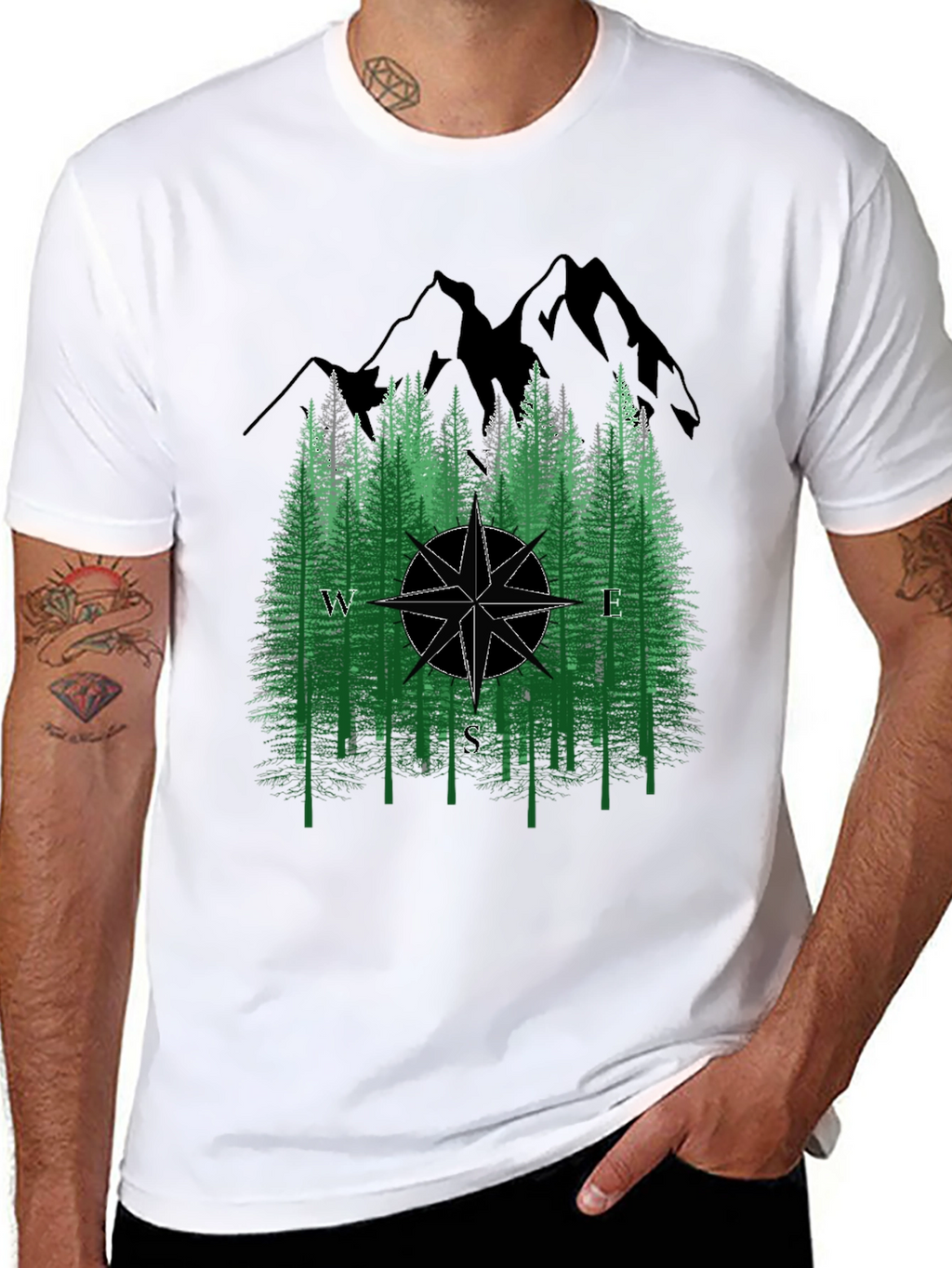 Nature Compass T-Shirt - Black Graphic Tee