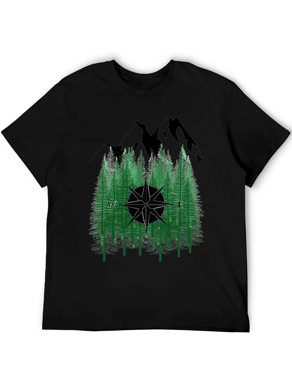 Nature Compass T-Shirt - Black Graphic Tee