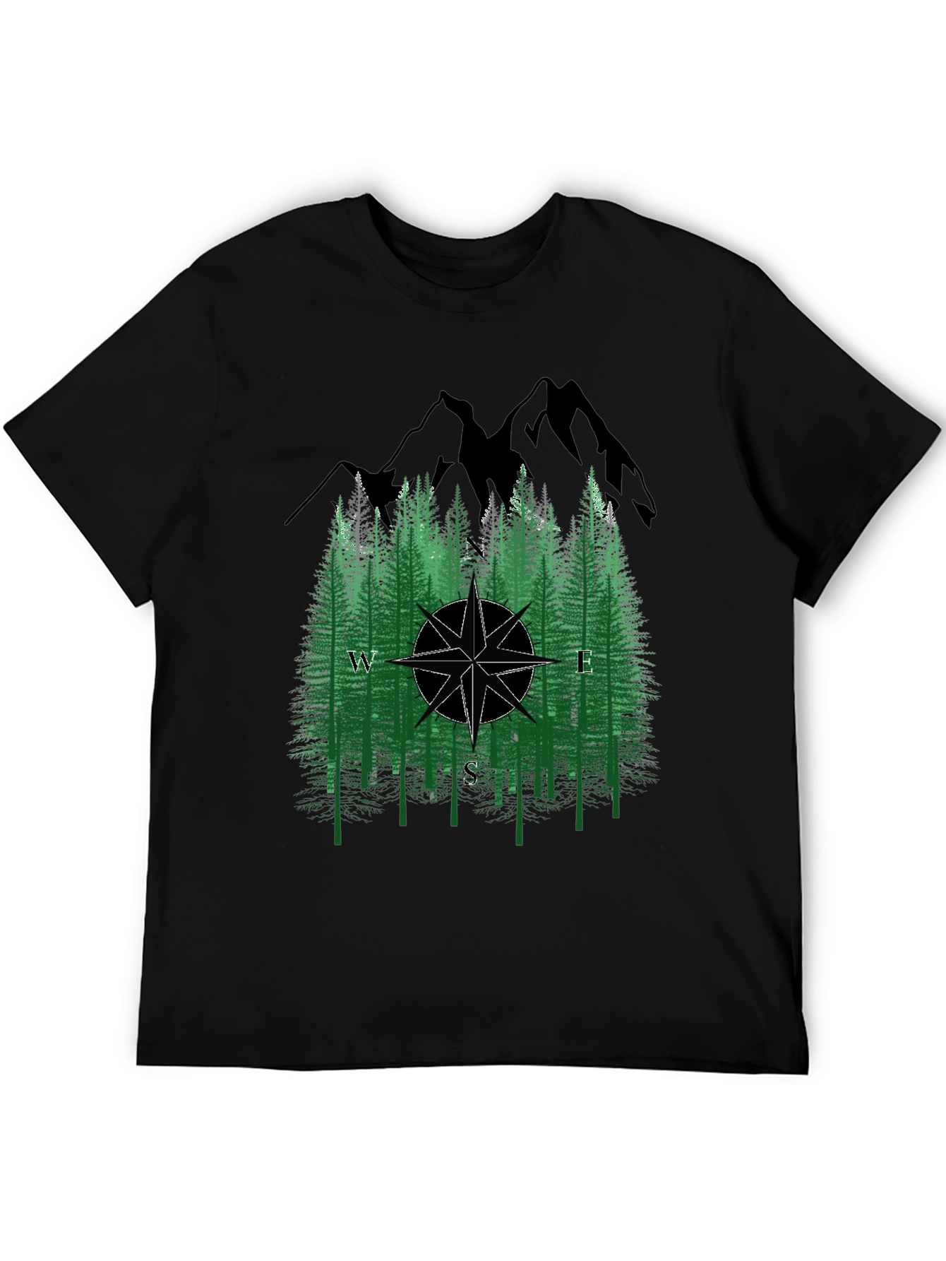 Nature Compass T-Shirt - Black Graphic Tee